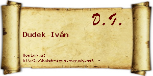 Dudek Iván névjegykártya