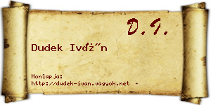 Dudek Iván névjegykártya