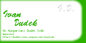 ivan dudek business card